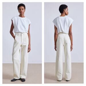 APIECE APART Meridian Jean Womens 28 Ecru High Rise Barrel Balloon Baggie NEW